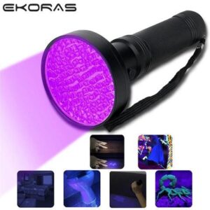 UV Flashlights 100 LEDs Handheld Powerful Ultraviolet Black Light Scorpion Pet Dog and Cat Urine Stain Detector