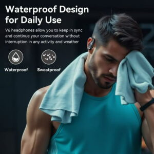 VEAT00L V6 Bluetooth Headphones Wireless Earbuds 88Hrs Playback Sport Ear Buds with Earhook Digital Display Charging Case IPX7 Waterproof Earbud Deep Bass Running Earphones for...