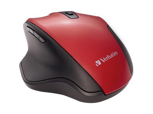 Verbatim Silent Ergonomic Wireless Blue LED Mouse Red 70243