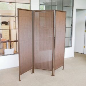 Versare Folding Indoor/Outdoor Privacy Screen – 3 Panel Multifunctional Divider, Lightweight, Portable | All Weather (Brown, 6' x 6')