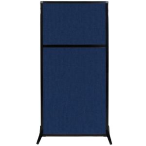 Versare Workstation Partition | Portable Wall Divider | Modern Office Cubicle | Free Standing Privacy Screen | Flexible Work Space | 33" x 70" Navy Blue Fabric Panels