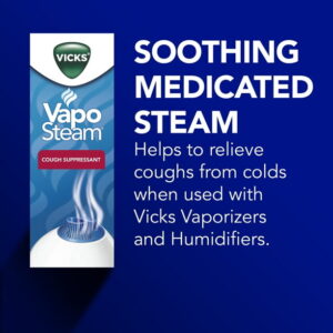 Vicks Warm Steam Vaporizer Humidifier, 600 sq ft, White, V150RYUPC