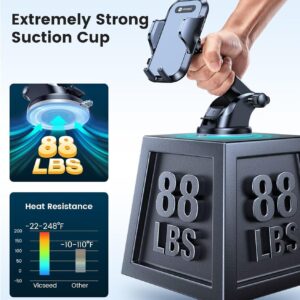 VICSEED [No.1 Powerful Suction] [Rally Racing-Grade Stability] Phone Holders for Your Car 2025 Upgraded Car Phone Holder Mount Truck Stand for Dashboard Windshield Vent for...