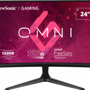 ViewSonic OMNI VX2418C 24" 1080p 1ms 165Hz VA Panel Curved Gaming Monitor with AMD FreeSync Premium, Eye Care, HDMI and DisplayPort
