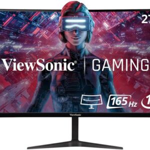 ViewSonic VX2718-PC-MHD 27 Inch Full HD 1080p 165Hz 1ms Curved Gaming Monitor with Adaptive-Sync Eye Care Frameless HDMI and Display Port