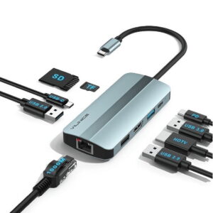 VILINICE USB-C Dual Display 9in1 Laptop Docking Station,PD 87W Charging ,Aircraft-grade aluminum