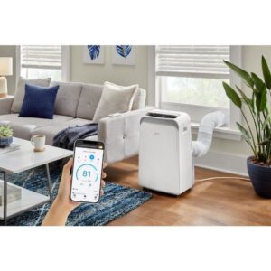 Vissani 10,000 BTU 115-Volt 3-in-1 Portable Air Conditioner for 450 sq. ft Rooms in white, Powered by Hubspace VAP10R1AWTS