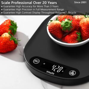 Vitafit 33lb/15kg Digital Food Scale in High Precision 0.1oz/1g, Our Own Kitchen Scale Professional Factory Since 2001, Home and Kitchen Essentials for Cooking and Baking, LED,...