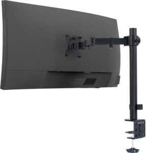VIVO Single 13 to 38 inch Ultrawide Monitor Arm Desk Mount, Regular Screens up to 32 inches, 22 lbs capacity, Fully Adjustable Stand with C-Clamp and Grommet Base, Black,...