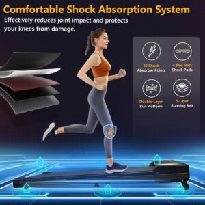 Walking Pad with Incline, 4 in 1 Under Desk Treadmill for Walking and Jogging, Portable Walking Treadmill with Remote Control Lanyard for Home, 2.5HP Low-Noise Desk Treadmill in...
