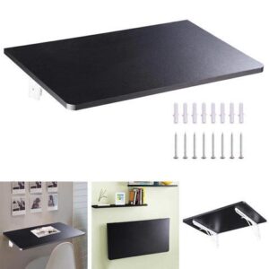 Wall Mounted Floating Folding Computer Desk 23 5/8" x 15 3/4" 50lbs Weight Capacity PC Table Black