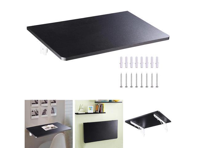 Wall Mounted Floating Folding Computer Desk 23 5/8" x 15 3/4" 50lbs Weight Capacity PC Table Black