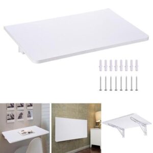 Wall Mounted Floating Folding Computer Desk 23 5/8" x 15 3/4" 66lbs Weight Capacity PC Table White