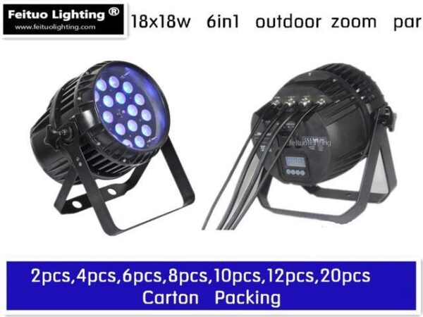 waterproof Led Par 64 Light 18X18w rgbwa uv zoom beam 6 in 1 DMX 512 IP65 led par Can 10-60 degree 7/11CH (2pcs - 20pcs) waterproof Led Par 64 Light 18X18w rgbwa uv zoom beam 6 in 1 DMX 512 IP65 led par Can 10-60 degree 7/11CH (2pcs - 20pcs)