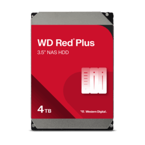 WD Red Plus 4TB NAS Hard Disk Drive - 5400 RPM Class SATA 6Gb/s, CMR, 256MB Cache, 3.5 Inch - WD40EFPX