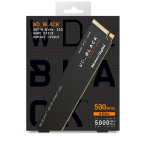 WD_BLACK 500GB SN770 NVMe SSD Internal Gaming Solid State Drive - PCIe Gen4 , M.2 2280, Up to 5,150MB/s - WDBBDL5000ANC-WRWM