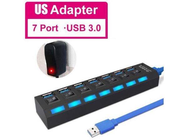 Weastlinks USB 3.0 Hub 7 Port USB Hub 3.0 Multi USB Splitter 3 Hab Use Power Adapter 7 Ports Multiple Expander USB3.0 Hub with Switch for PC Weastlinks USB 3.0 Hub 7 Port USB Hub 3.0 Multi USB Splitter 3 Hab Use Power Adapter 7 Ports Multiple Expander USB3.0 Hub with Switch for PC