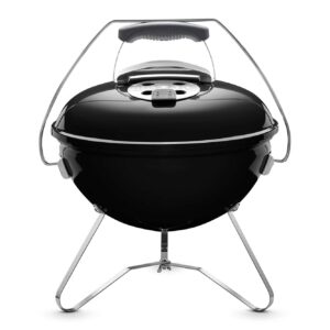 Weber Smokey Joe Premium Charcoal Grill Barbeque, 37cm | Portable BBQ Grill with Tuck-N-Carry Lid Cover & Plated Steel Legs | Folding Outdoor Cooker with Porcelain-Enamelled...
