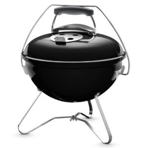 Weber Smokey Joe Premium Charcoal Grill Barbeque, 37cm | Portable BBQ Grill with Tuck-N-Carry Lid Cover & Plated Steel Legs | Folding Outdoor Cooker with Porcelain-Enamelled...