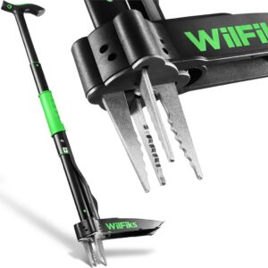 Weed Puller Tool with Long Adjustable Handle (36", 40", & 45"), Quick-Release Weed Ejector Mechanism, Lightweight Aluminum Stand-Up Heavy Duty Weed Remover, 4-Claw Head & Foot...
