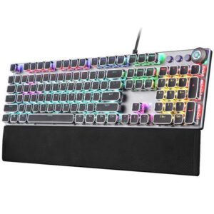 WERLEO Gaming Mechanical Keyboard Customizable RGB Backlit 104 Anti-ghosting Keys Quick-Response & Quiet Black Switches and Multimedia Control for PC