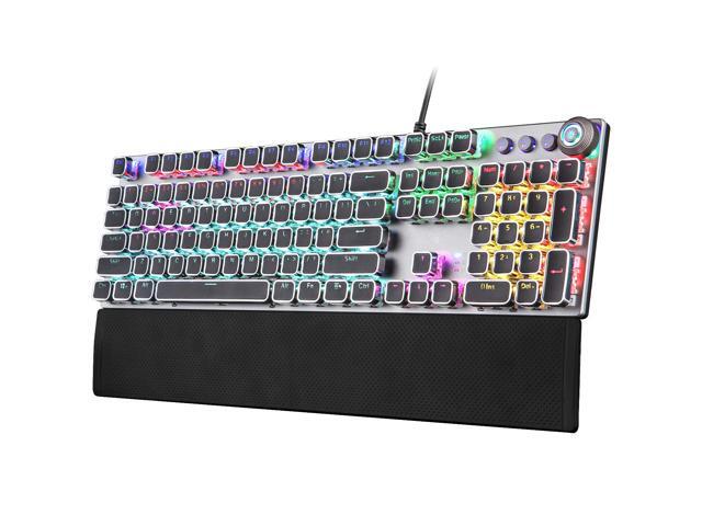 WERLEO Gaming Mechanical Keyboard Customizable RGB Backlit 104 Anti-ghosting Keys Quick-Response & Quiet Black Switches and Multimedia Control for PC