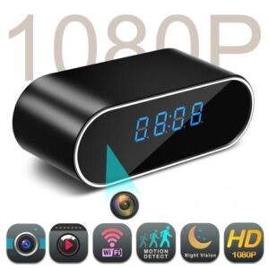 WiFi Hidden Camera Clock Hidden Spy Clock Camera Night Vision Nanny Cam Mini Alarm Clock DVR With Motion Detection for Home Security Surveillance Apps