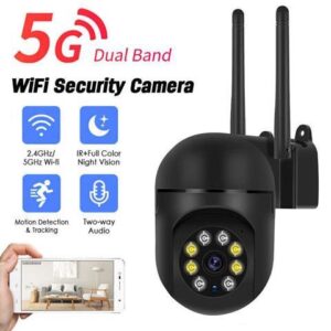 Wifi Ip Camera Night Vision Dual-Band Video Surveillance Security Camera Black