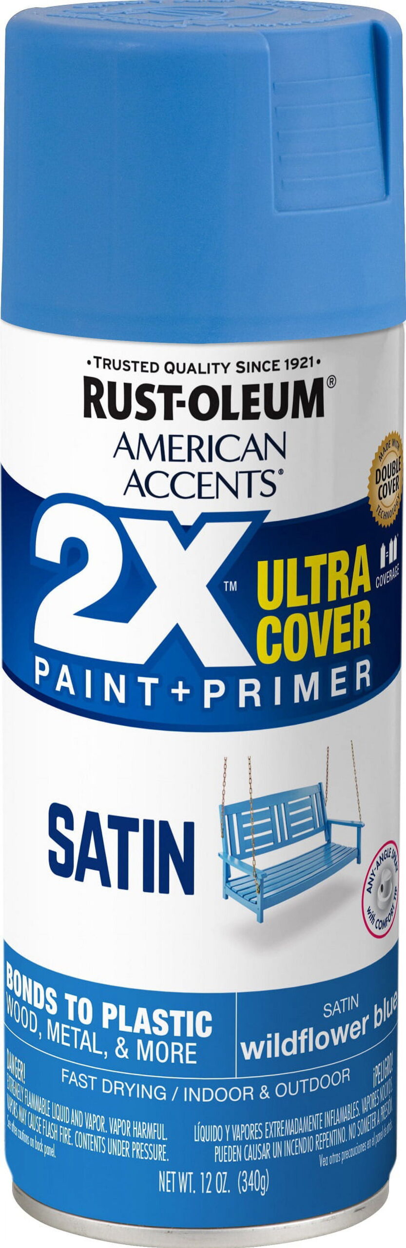 Wildflower, Rust-Oleum American Accents 2X Ultra Cover Satin Spray Paint- 12 oz