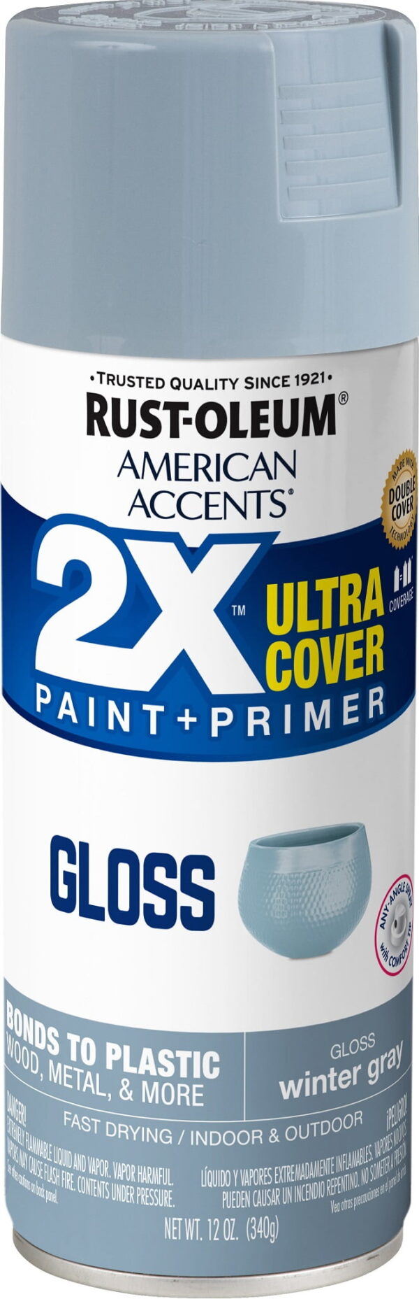 Winter Gray, Rust-Oleum American Accents 2X Ultra Cover Gloss Spray Paint- 12 oz Winter Gray, Rust-Oleum American Accents 2X Ultra Cover Gloss Spray Paint- 12 oz