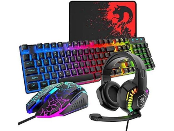 Wired Gaming Keyboard and Mouse Headset Combo,Rainbow LED Backlit Wired Keyboard,Over Ear Headphone with Mic,Rainbow Backlit Gaming Mice,Mouse Pad,for Wired Gaming Keyboard and Mouse Headset Combo,Rainbow LED Backlit Wired Keyboard,Over Ear Headphone with Mic,Rainbow Backlit Gaming Mice,Mouse Pad,for
