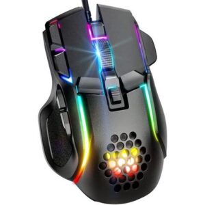 Wired Gaming Mouse, Computer PC Gaming Mice USB Mouse with 12 RGB Backlit Modes, High-Precision Adjustable 12800 DPI, 10 Programmable Buttons,