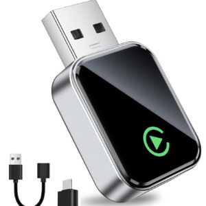 Wireless CarPlay Adapter - Super Mini, Converts Factory Wired to Wireless CarPlay Dongle, Plug & Play Car Play Adapter for Apple iPhone iOS 10+/ Android 11+ & Cars from 2015+
