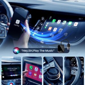 Wireless Carplay and Android Auto Adapter with Fast Stable 5Ghz WiFi Bluetooth, Wireless Carplay Adapter for Apple Applies to Cars After 2016 & Phone with Android11+/ iOS10+ &...