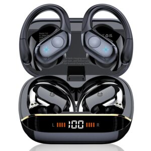 Wireless Earbuds Bluetooth 5.4 Headphones 75H Stereo Deep Bass Sports Over Ear Buds with Earhooks, LED Display Bluetooth Earbuds with 4 ENC Mic, IP7 Waterproof Earphone for...