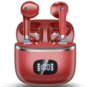 Wireless Earbuds - in Ear Headphones Bluetooth 5.3 with ENC Noise Cancelling Mics - HiFi Stereo Deep Bass - LED Display - USB-C Fast Charging - 40 Hours Playtime - Earphones for...