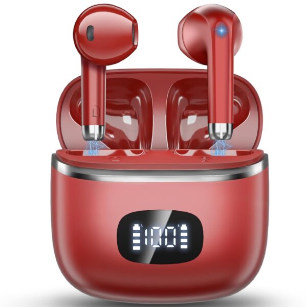 Wireless Earbuds - in Ear Headphones Bluetooth 5.3 with ENC Noise Cancelling Mics - HiFi Stereo Deep Bass - LED Display - USB-C Fast Charging - 40 Hours Playtime - Earphones for...
