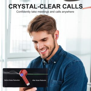 Wireless Earbuds - in Ear Headphones Bluetooth 5.3 with ENC Noise Cancelling Mics - HiFi Stereo Deep Bass - LED Display - USB-C Fast Charging - 40 Hours Playtime - Earphones for...