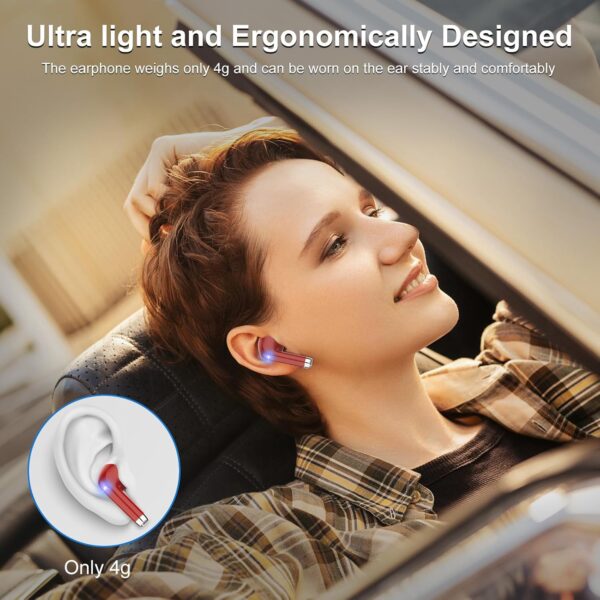 Wireless Earbuds - in Ear Headphones Bluetooth 5.3 with ENC Noise Cancelling Mics - HiFi Stereo Deep Bass - LED Display - USB-C Fast Charging - 40 Hours Playtime - Earphones for...
