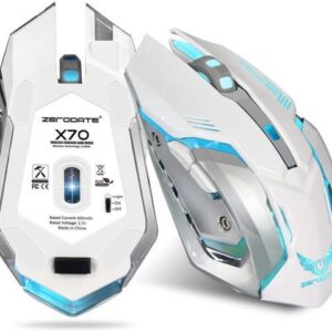 Wireless Gaming Mouse, 2.4GHZ Rechargeable Wireless Computer Game Mice Built in with 600mAh Battery