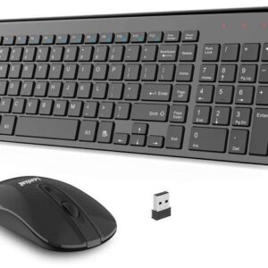 Wireless Keyboard and Mouse Combo Wireless Mouse and Keyboards Cordless USB Computer Keyboard and Mouse Set, Ergonomic, Silent, Compact Slim for