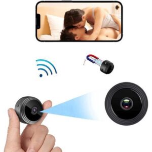 Wireless Mini WiFi Hidden Camera, Upgraded HD 1080P Portable Home Security Cameras with Night Vision, Monitor Detection Tiny Cameras for