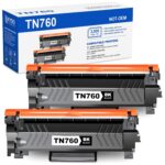 [with CHIP] TN760 Toner Cartridge Replacement for TN 760 TN-760 TN730 Toner Compatible with DCP-L2550DW MFC-L2710DW HL-L2370DW HL-L2390DW MFC-L2750DW HL-L2390DW HL-L2350DW (2...