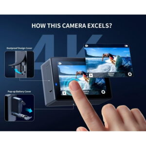 WOLFANG Sport Camera 4K Action Cam 60FPS 24MP 40M Underwater Cam Waterproof EIS Stabilization 170° Wide Angle Helmet Multiple Accessories New 4k
