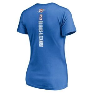 Women's Shai Gilgeous-Alexander Blue Oklahoma City Thunder Playmaker Name & Number V-Neck T-Shirt