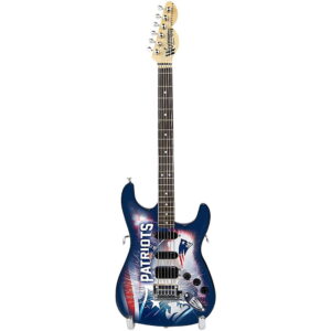 Woodrow Guitars NFL 10-In Mini Guitar Collectible New England Patriots
