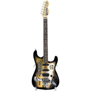 Woodrow Miniature Guitar Black/Gold Asymmetrical Decoration