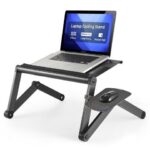 WorkEZ Cool Laptop Cooling Stand - Portable Laptop Stand with FAN USB PORTS MOUSE PAD adjustable laptop desk for bed computer lap desk for laptop