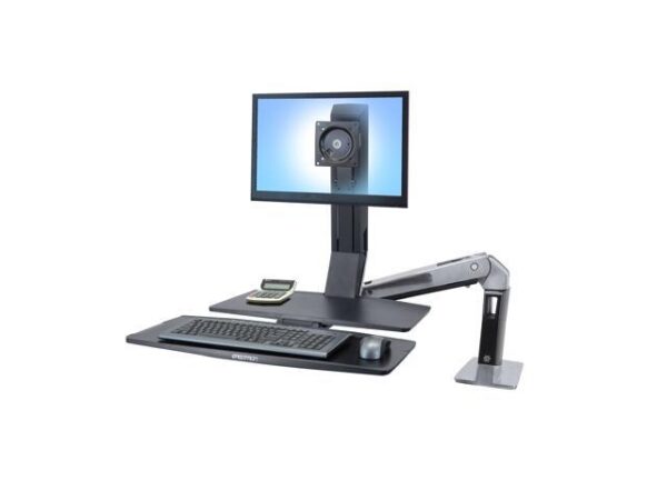 Workfit-A Sit-Stand Workstation W/worksurface+, Lcd Ld Monitor, Aluminum/black Workfit-A Sit-Stand Workstation W/worksurface+, Lcd Ld Monitor, Aluminum/black