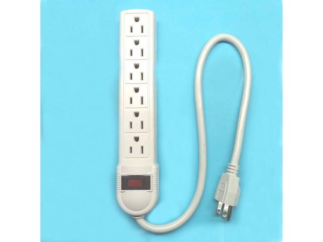 WPB-09 - POWER BAR 6 O/LET 2FT CORD 90J SURGE WHT